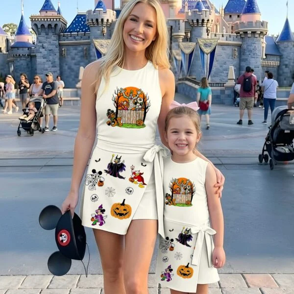 Girls Pumpkin Mickey and Friends Tennis Dress Skirt, Halloween Matching Outfit
