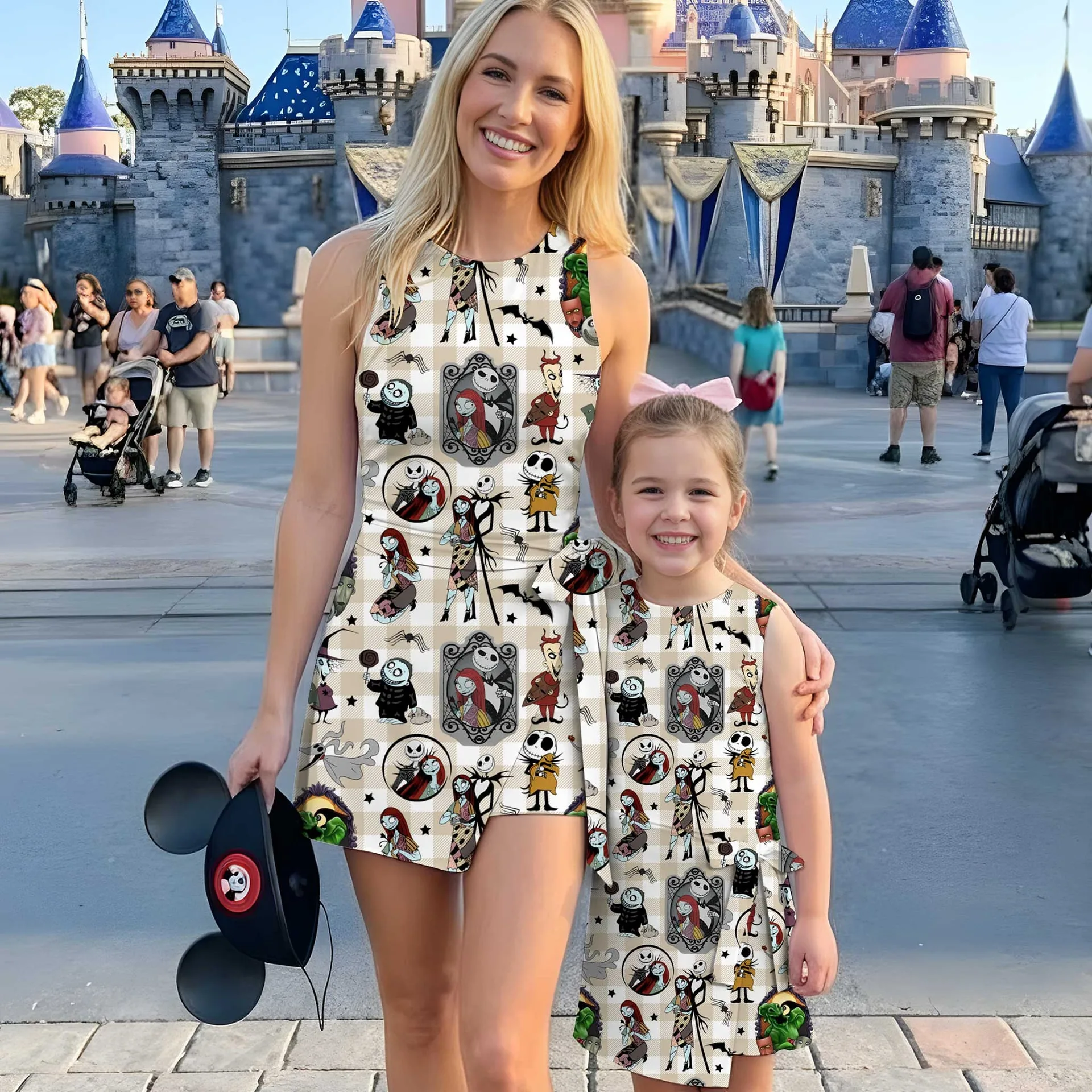 Girls Nightmare Before Christmas Tennis Dress Skirt, Family Matching Disney Halloween Outfit
