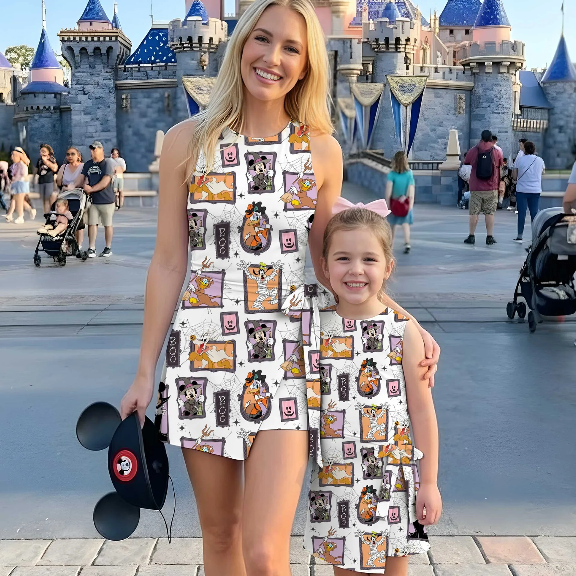 Girls Halloween Mickey Friends Tennis Dress Skirt, Family Matching Disney Outfit