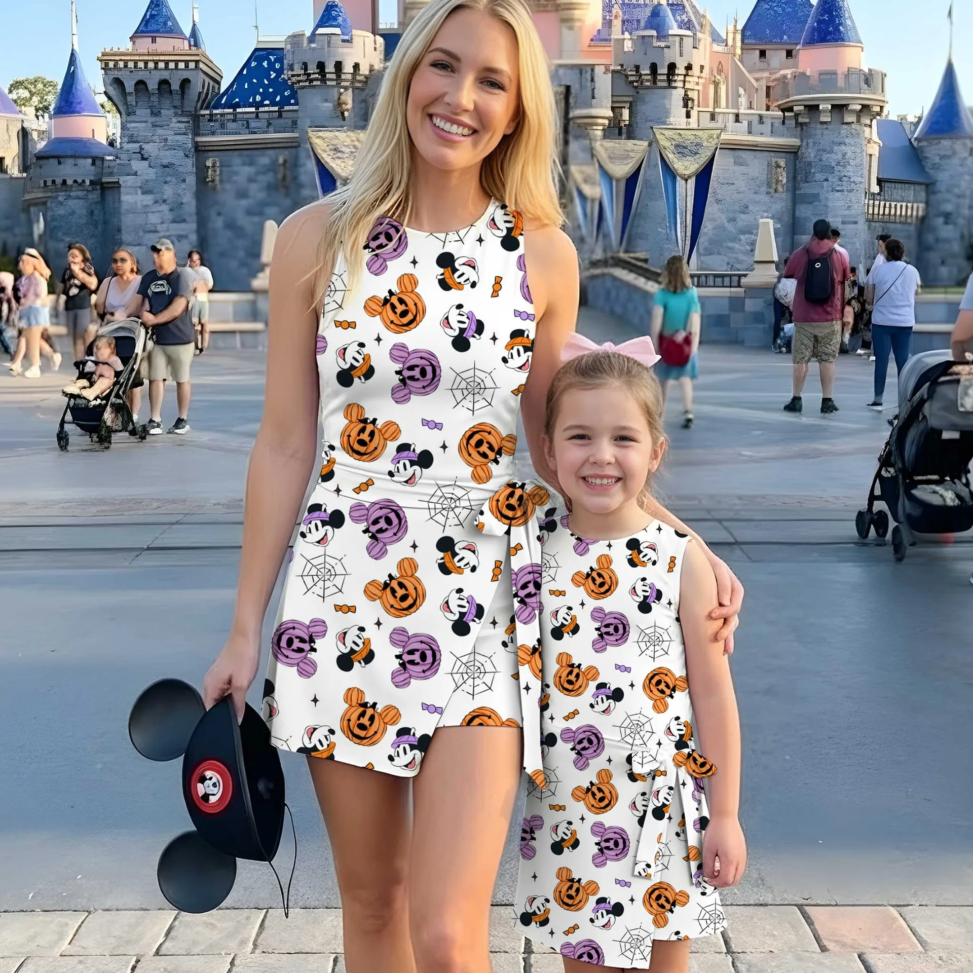 Girls Halloween Mickey Minnie Tennis Dress Skirt, Family Matching Disney Outfit
