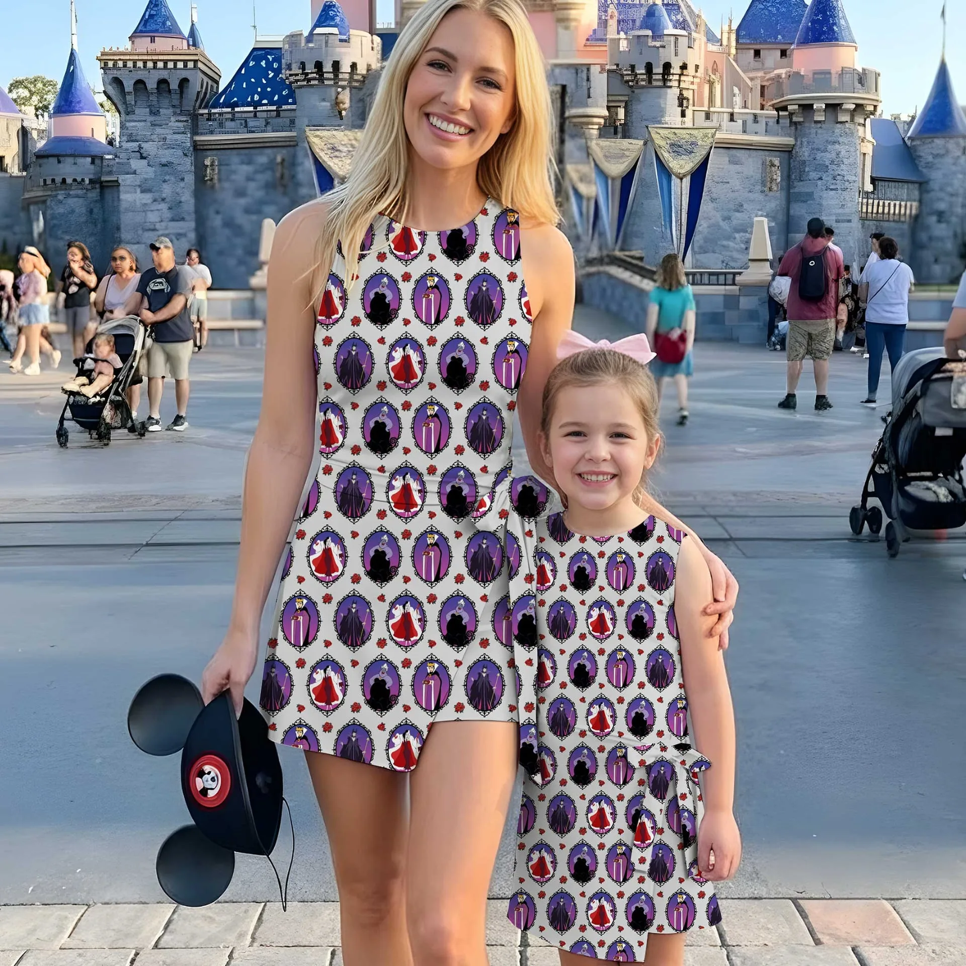 Girls Disney Villains Mirror Tennis Dress Skirt, Family Matching Disney Outfit