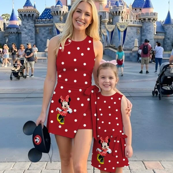 Minnie Red Dot Tennis Dress Skirt, Polka Christmas Matching Disney Outfit