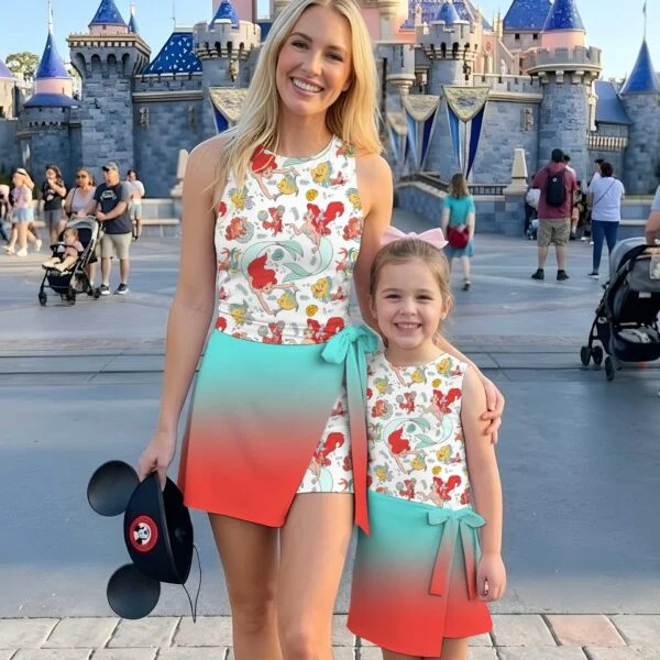 Girls Ariel Mermaid Tennis Dress Skirt, Family Matching Disney Outfit