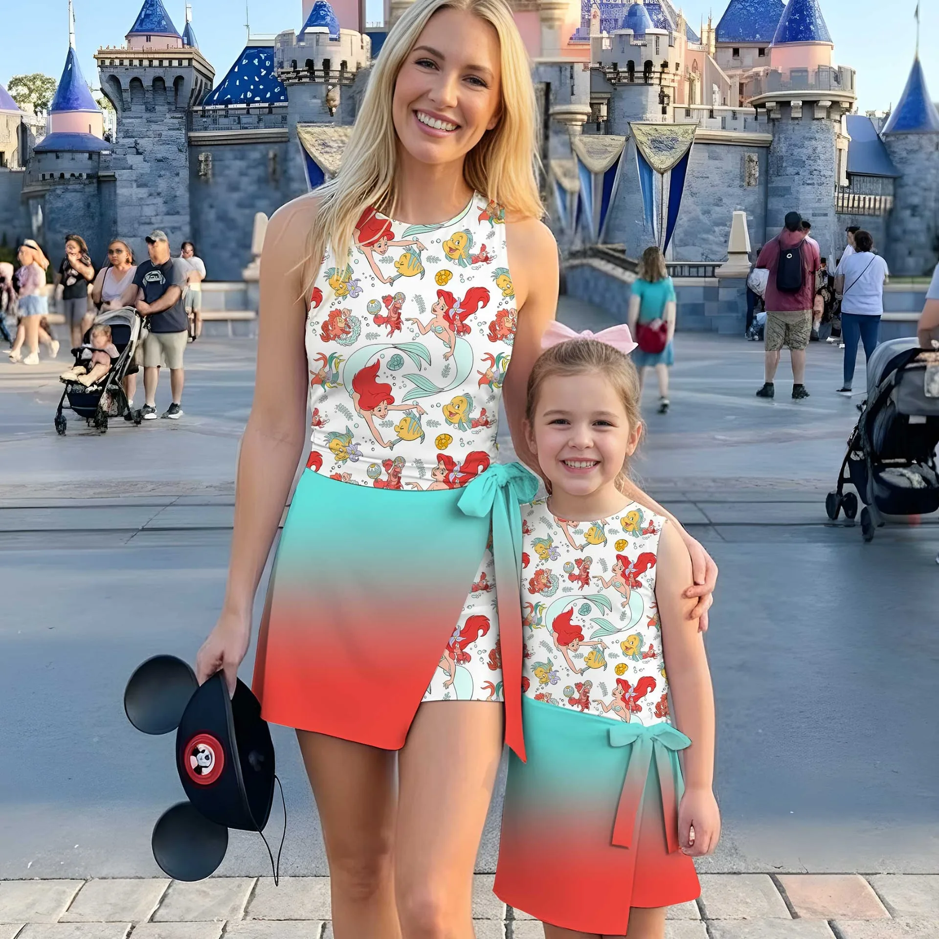 Girls Ariel Mermaid Tennis Dress Skirt, Family Matching Disney Outfit