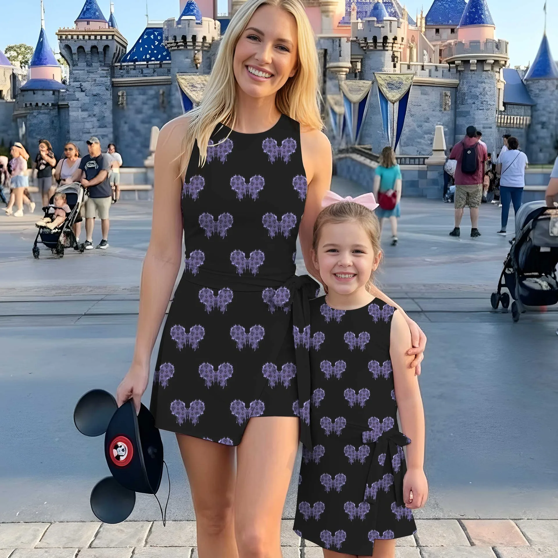 Girls Mickey Ears Pattern Tennis Dress Skirt, Family Matching Disney Outfit