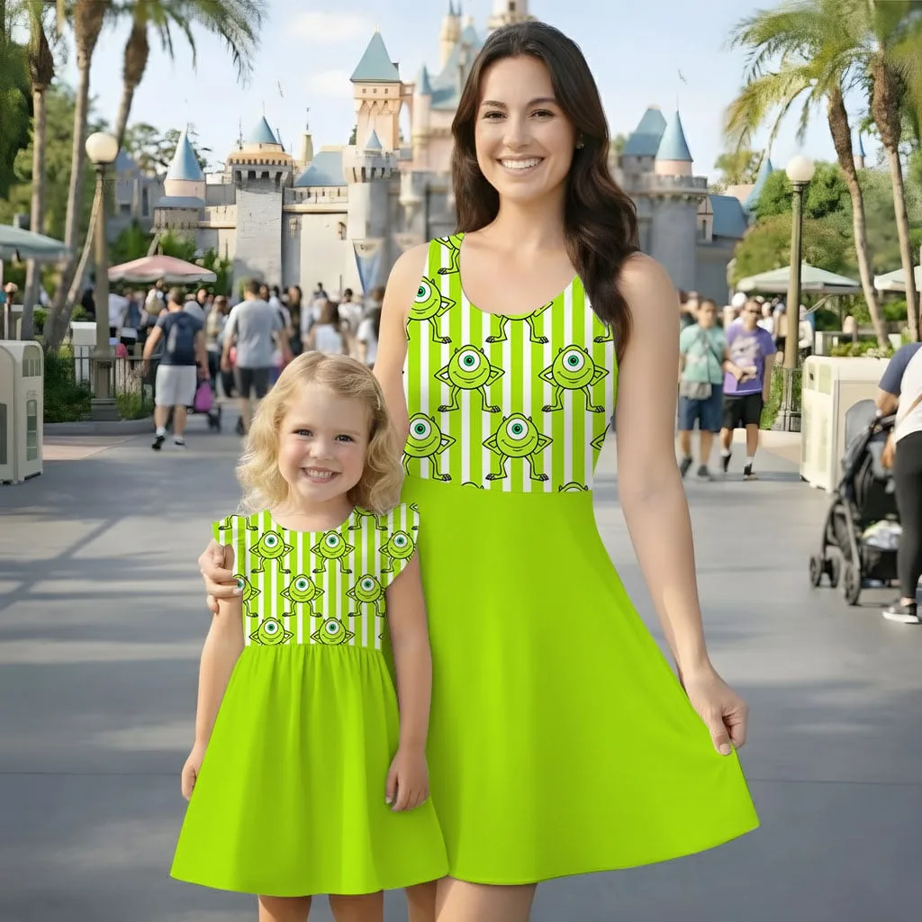 Mike Wazowski Mommy & Me Dress, Mama Mini Pixar Matching Outfit