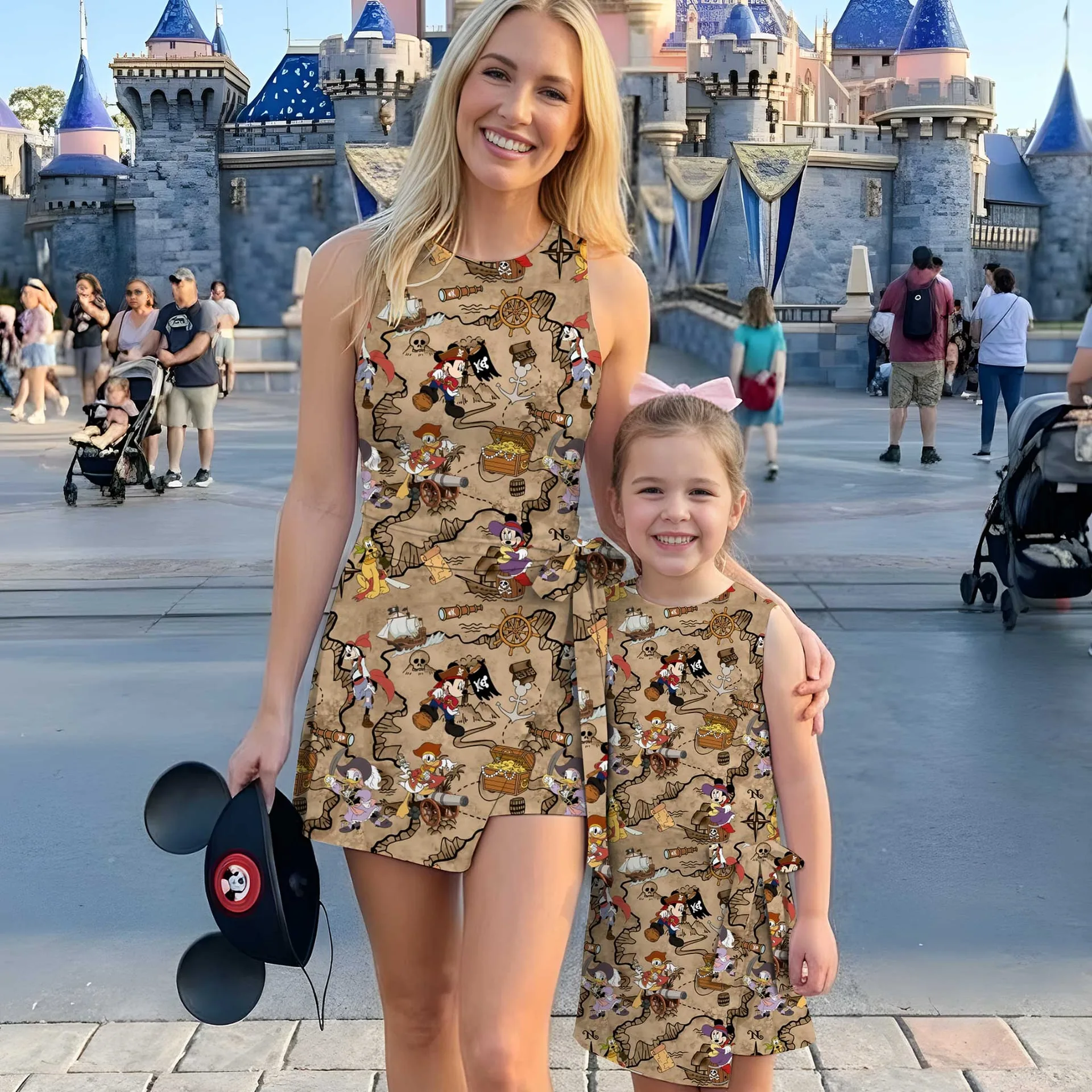 Girls Mickey Friends Treasure Map Tennis Dress Skirt, Family Matching Disney Outfit