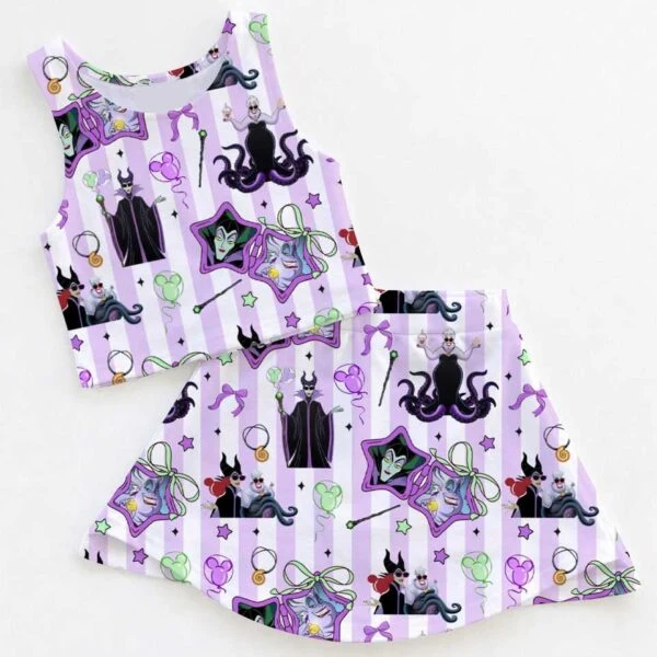 Women's Disney Villains Activewear Set, Villain Princess Athletic Dress & Skort Outfit, Family Matching Sportswear