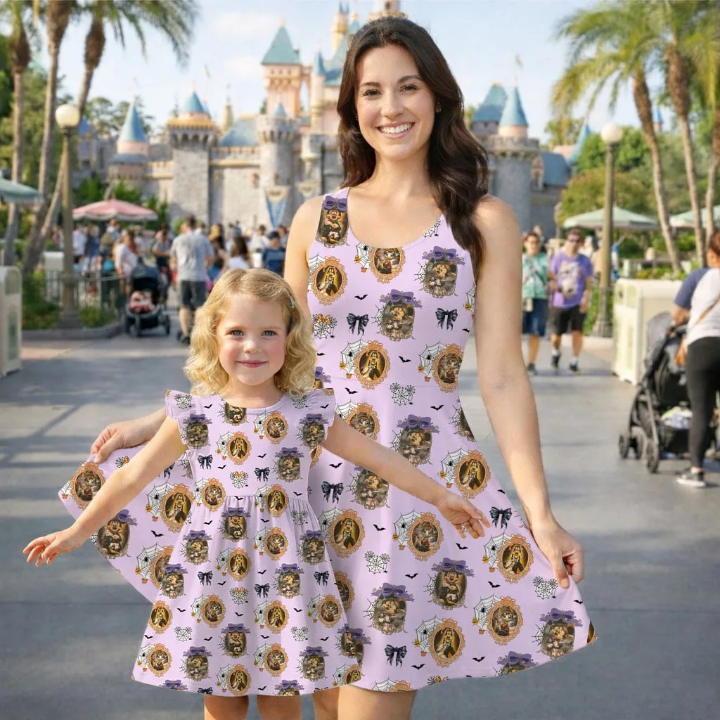 Mickey Halloween Portrait Mommy & Me Dress, Mama Mini Spooky Matching Outfit