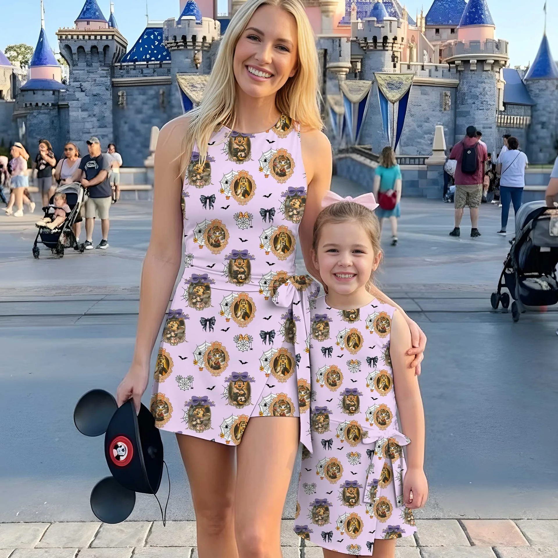 Girls Vintage Mickey Halloween Tennis Dress Skirt, Family Matching Disney Outfit