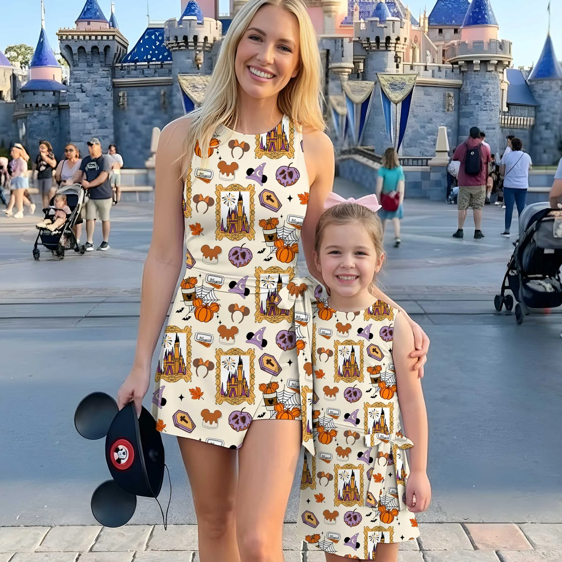 Girls Halloween Mickey Ears Tennis Dress Skirt, Family Matching Disney Outfit