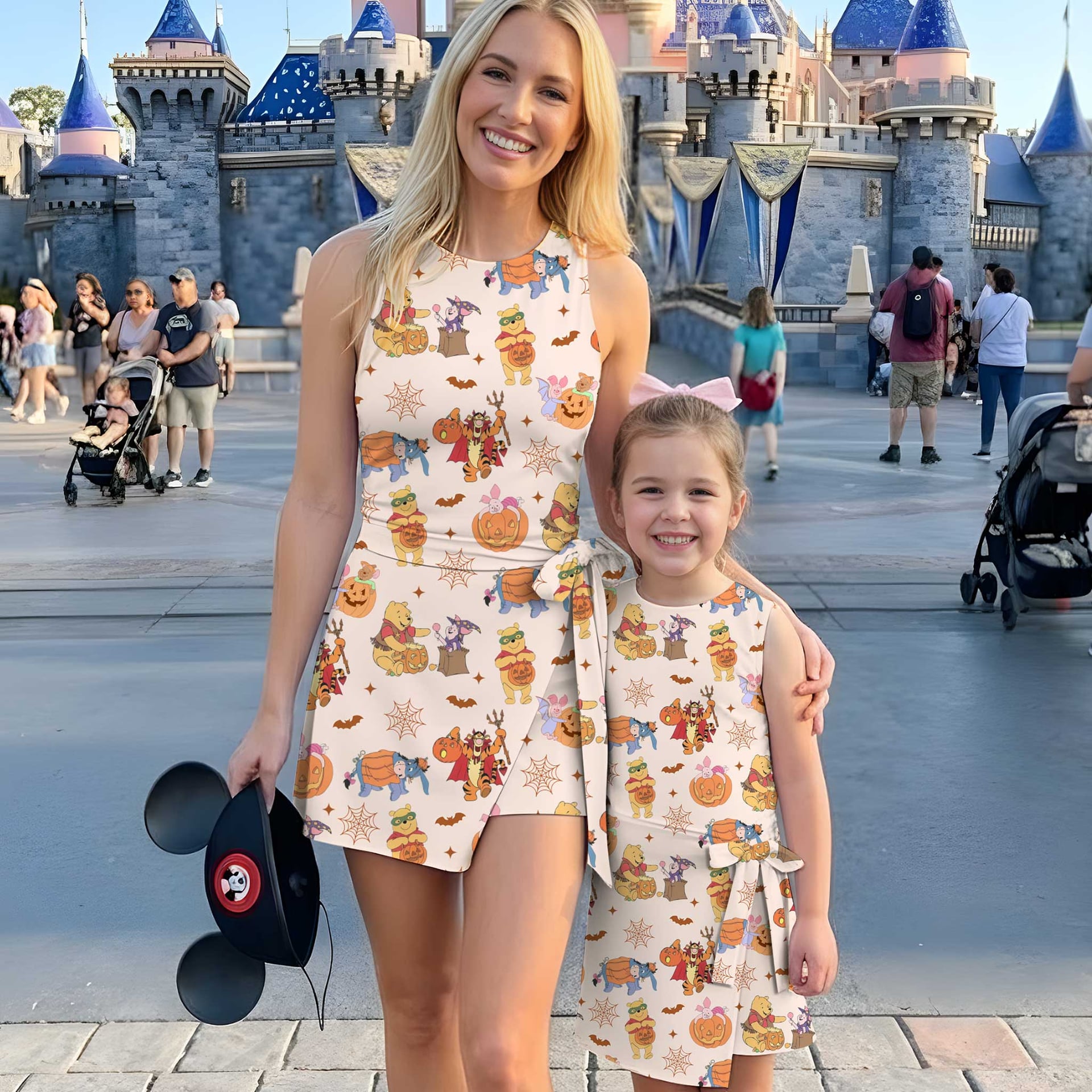 Girls Winnie The Pooh Halloween Tennis Dress Skirt, Family Matching Outfit