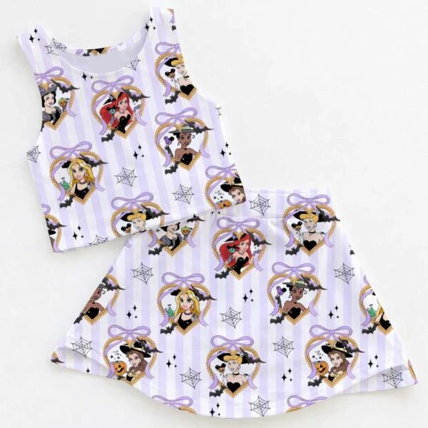 Women's Disney Princess Halloween Activewear Set, Magical Castle Princess Athletic Dress & Skort Outfit