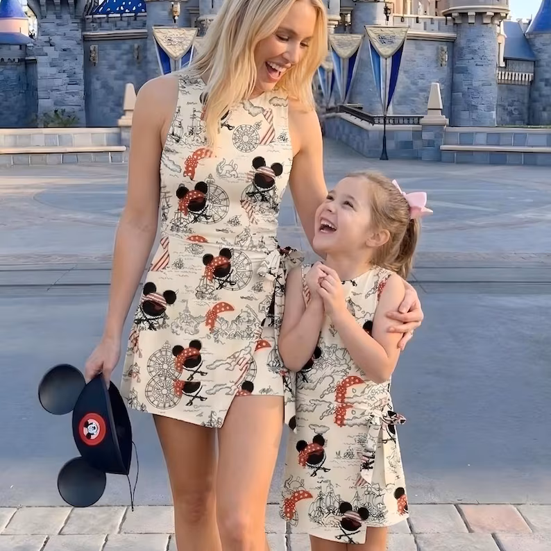 Girls Mickey Minnie Pirate Cruise Athletic Dress, Family Matching Tennis Outfit