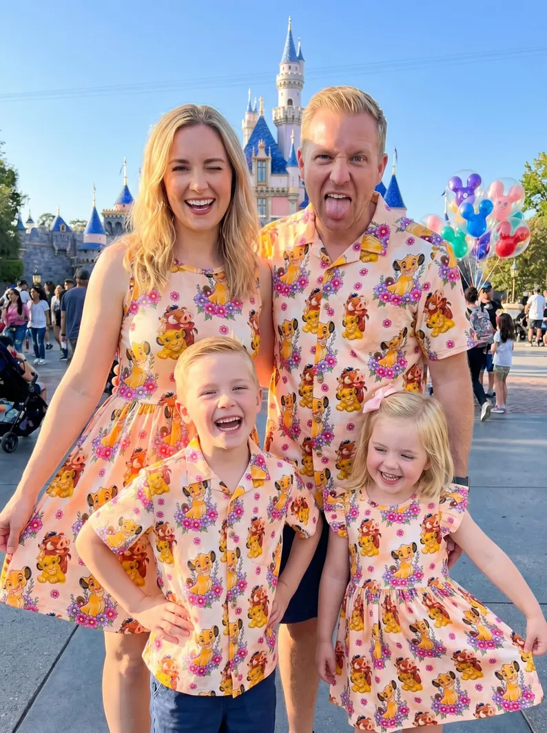 Disney Lion King Hawaiian And Dress Shirt, Family Matching Safari Outfit