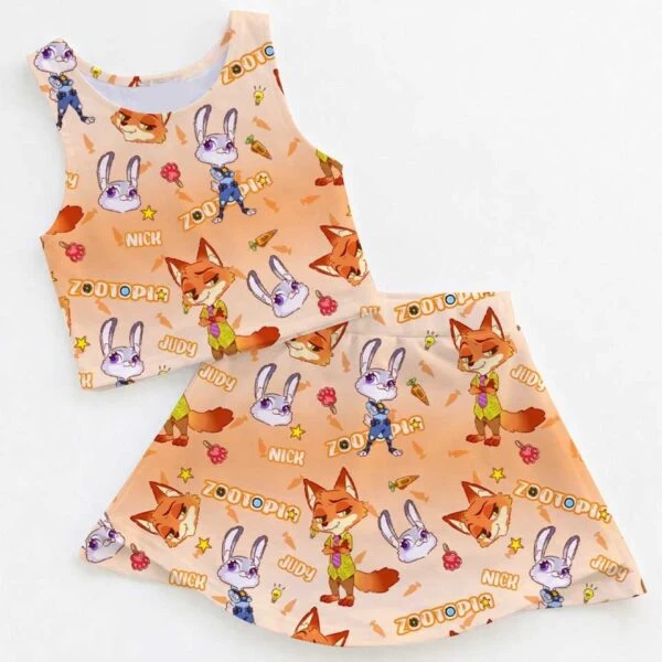 Zootopia Birthday Dress Set, Judy Hopps Nick Wilde Summer Vacation Outfit