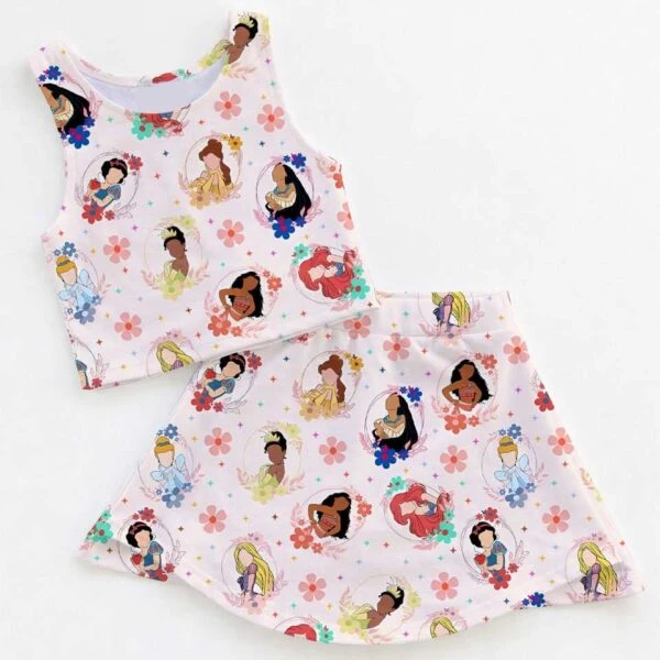 Retro Disney Princess Dress Set, Rapunzel Belle Cinderella Family Vacation Outfit