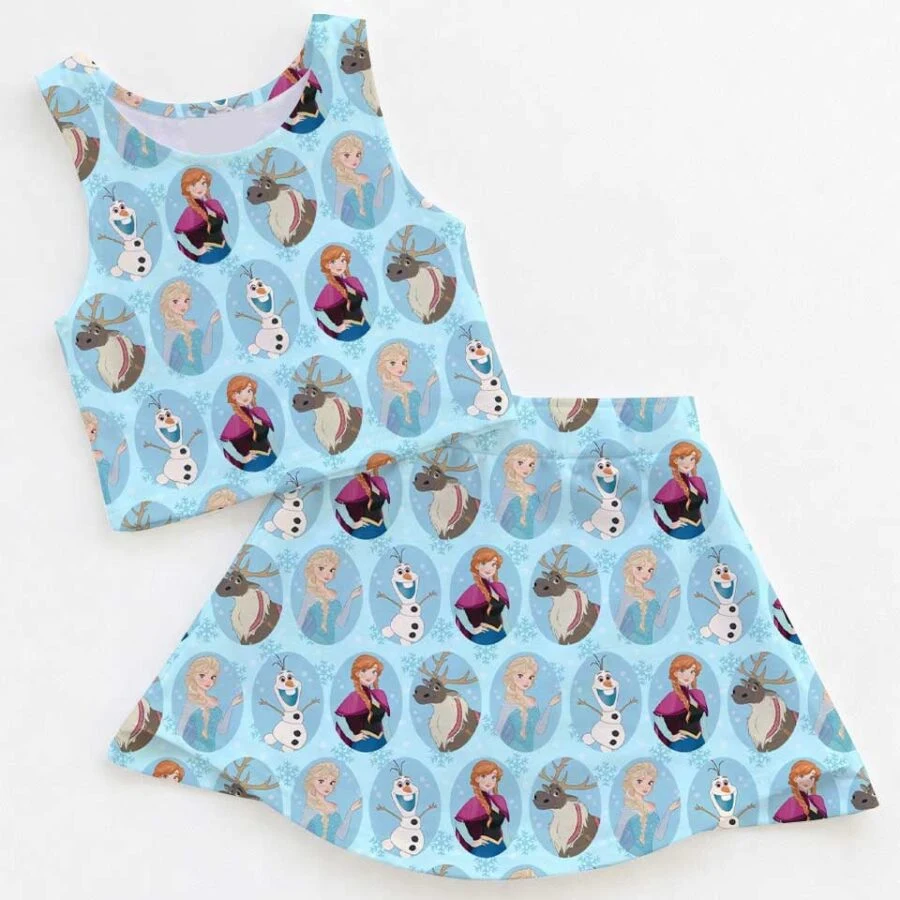 Coquette Elsa Kid Dress, Disney Frozen Ruffle Sleeve Vacation Outfit, Birthday Gift For Frozen Lover