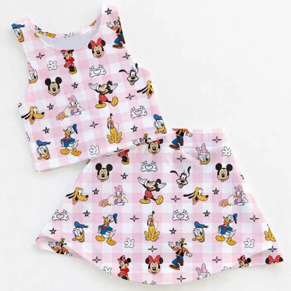 Disney Mickey and Friends Dress Set, Pink Gingham Vacation Outfit
