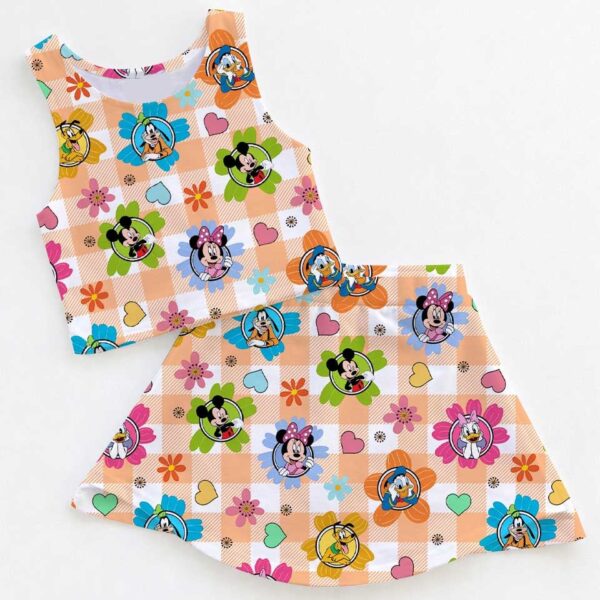 Disney Mickey and Friends Dress Set, Orange Gingham Vacation Outfit