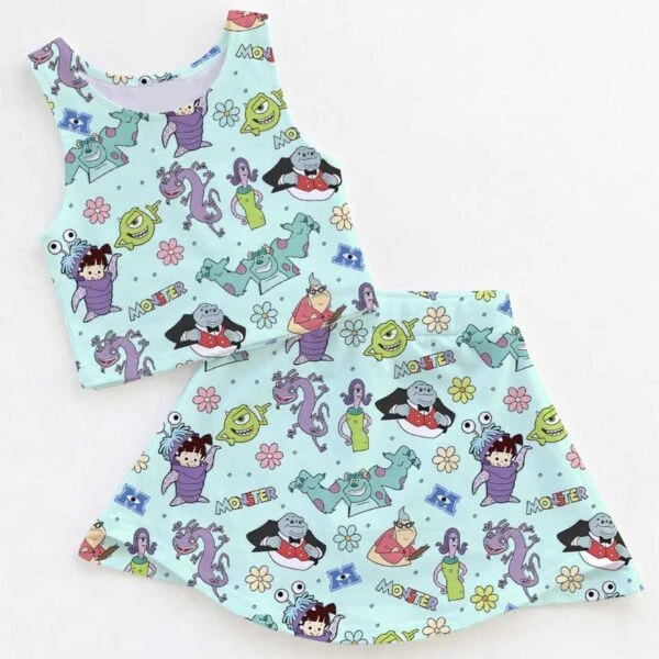 Monster Inc Disney Dress Set, Coquette Tennis Skirt Vacation Outfit, Cartoon Movie Fan Gift