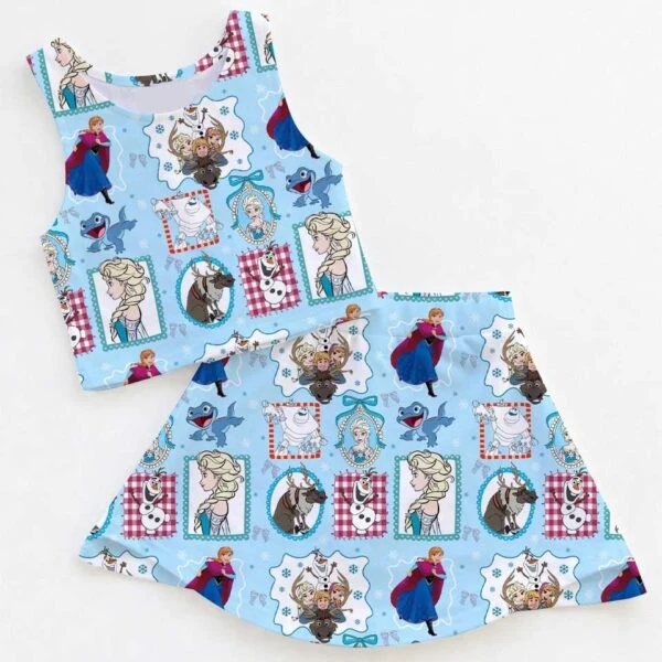Elsa Anna Disney Frozen Dress, Coquette Sleeveless Princess Vacation Outfit, Birthday Girl Gift