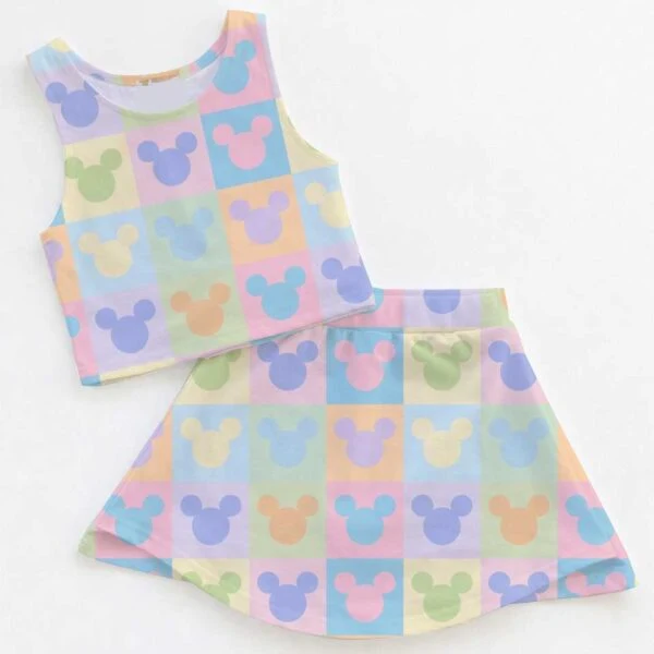 Disney Mickey Icons Dress Set, Pastel Park Vacation Outfit