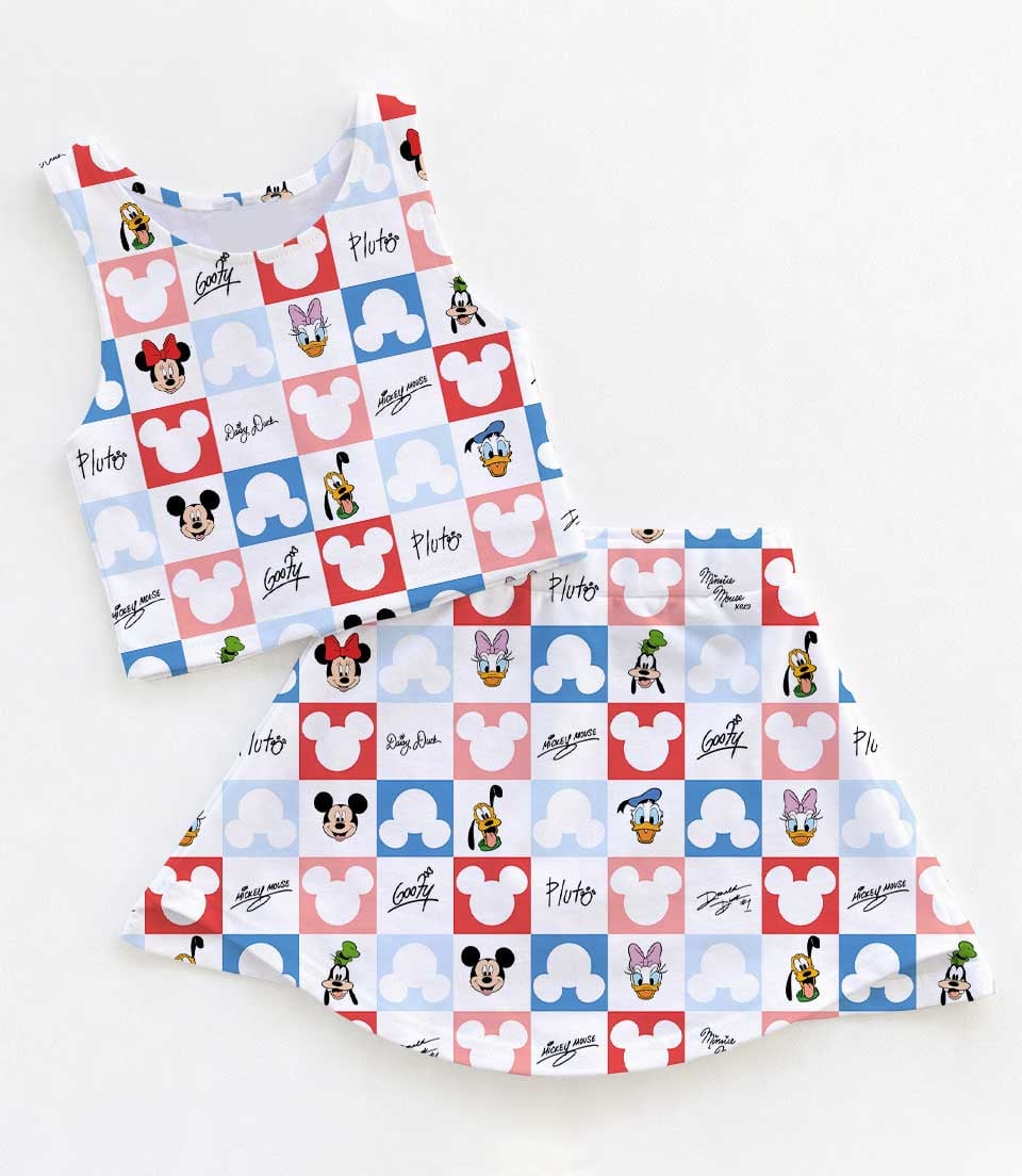 Disney Mickey & Friends Matching Mom and Me Dress Set, Family Vacation Theme Park Outfit