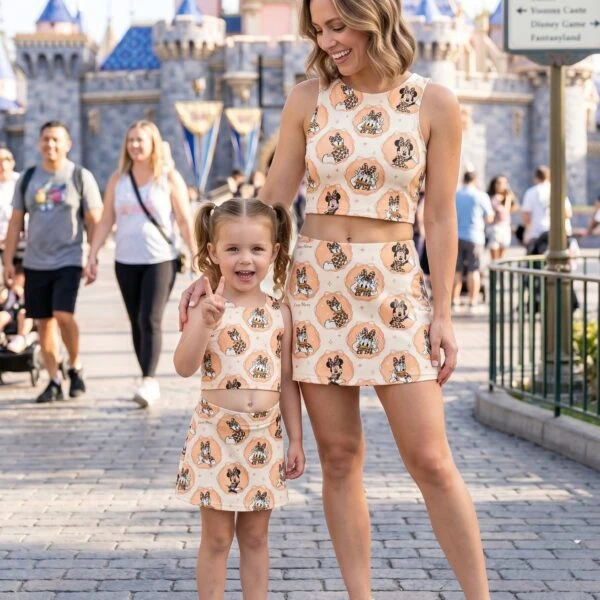 Minnie Mouse Matching Dress Set, Mom And Me Outfit, Disney Park Vacation Clothes