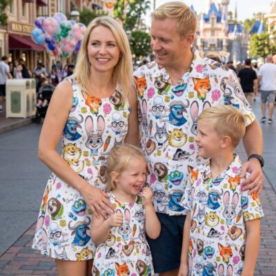 Zootopia Disney Matching Family Set, Character Print Outfit, Disneyland Family Trip Clothes