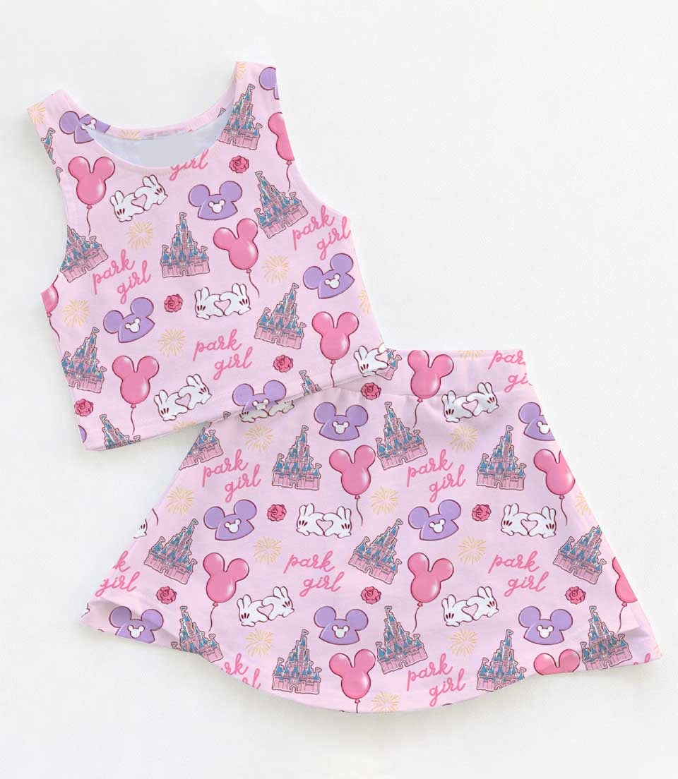 Disney Park Girl Dress Set, Magical Vacation Outfit