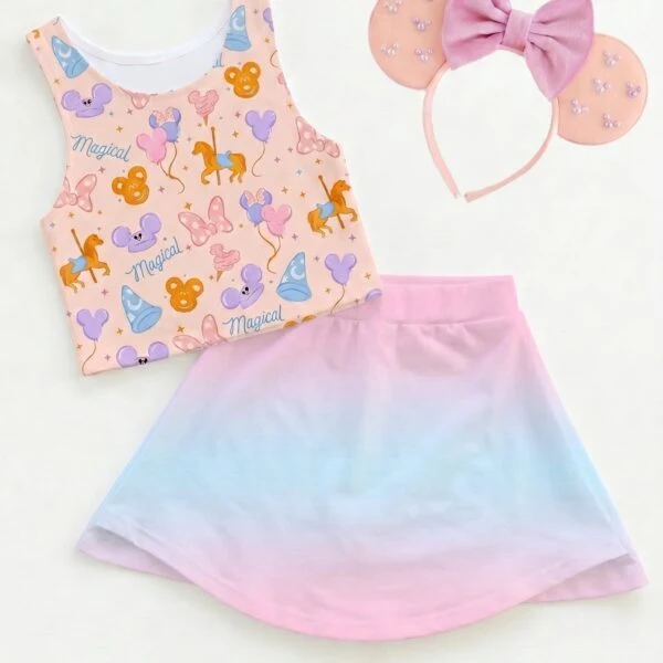 Disney Parks Ombre Matching Dress Set, Mom And Me Cartoon Outfit, Disneyland Family Trip Clothes