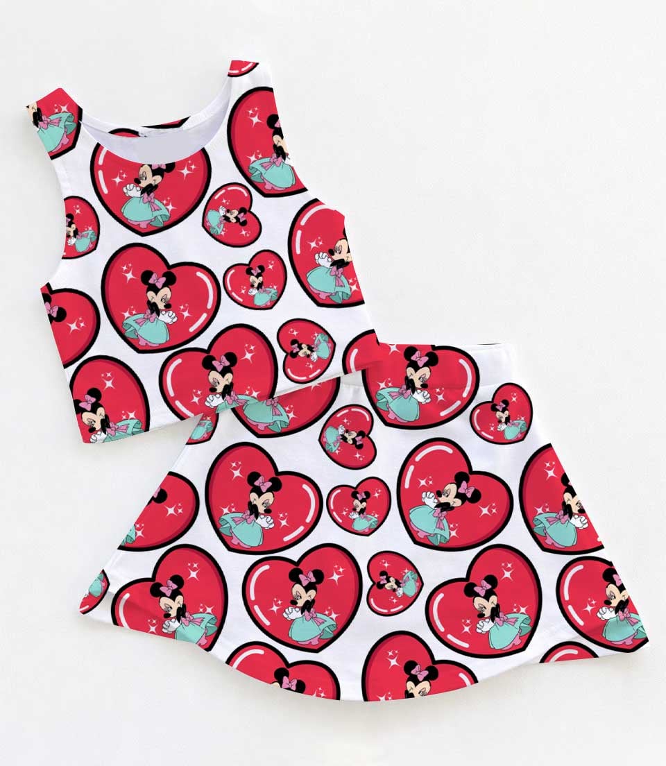 Disney Minnie Heart Family Matching Dress Set, Mother Daughter Disney Trip Outfit
