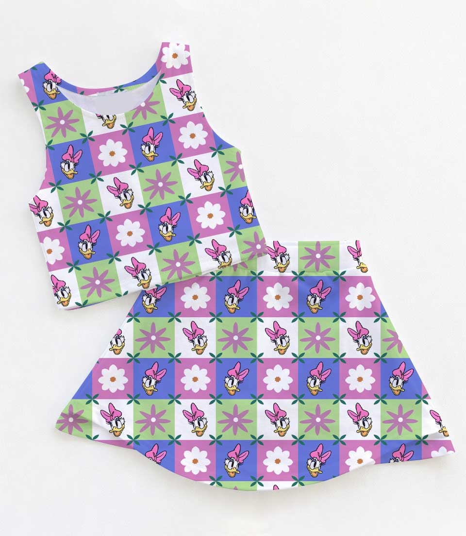 Disney Daisy Duck Matching Mom and Me Dress Set, Family Vacation Theme Park Outfit
