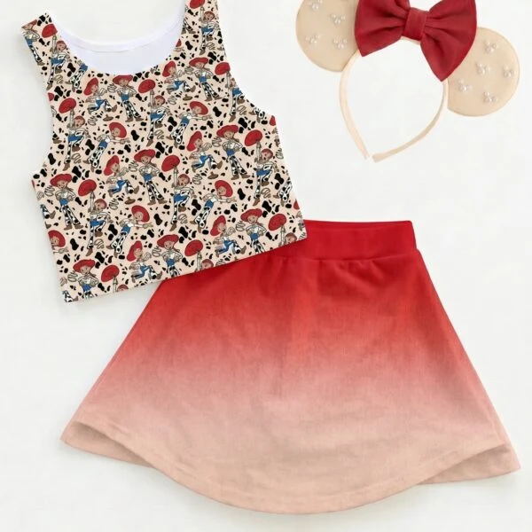 Toy Story Jessie Ombre Matching Dress Set, Mom And Me Cartoon Outfit, Disneyland Family Trip Clothes