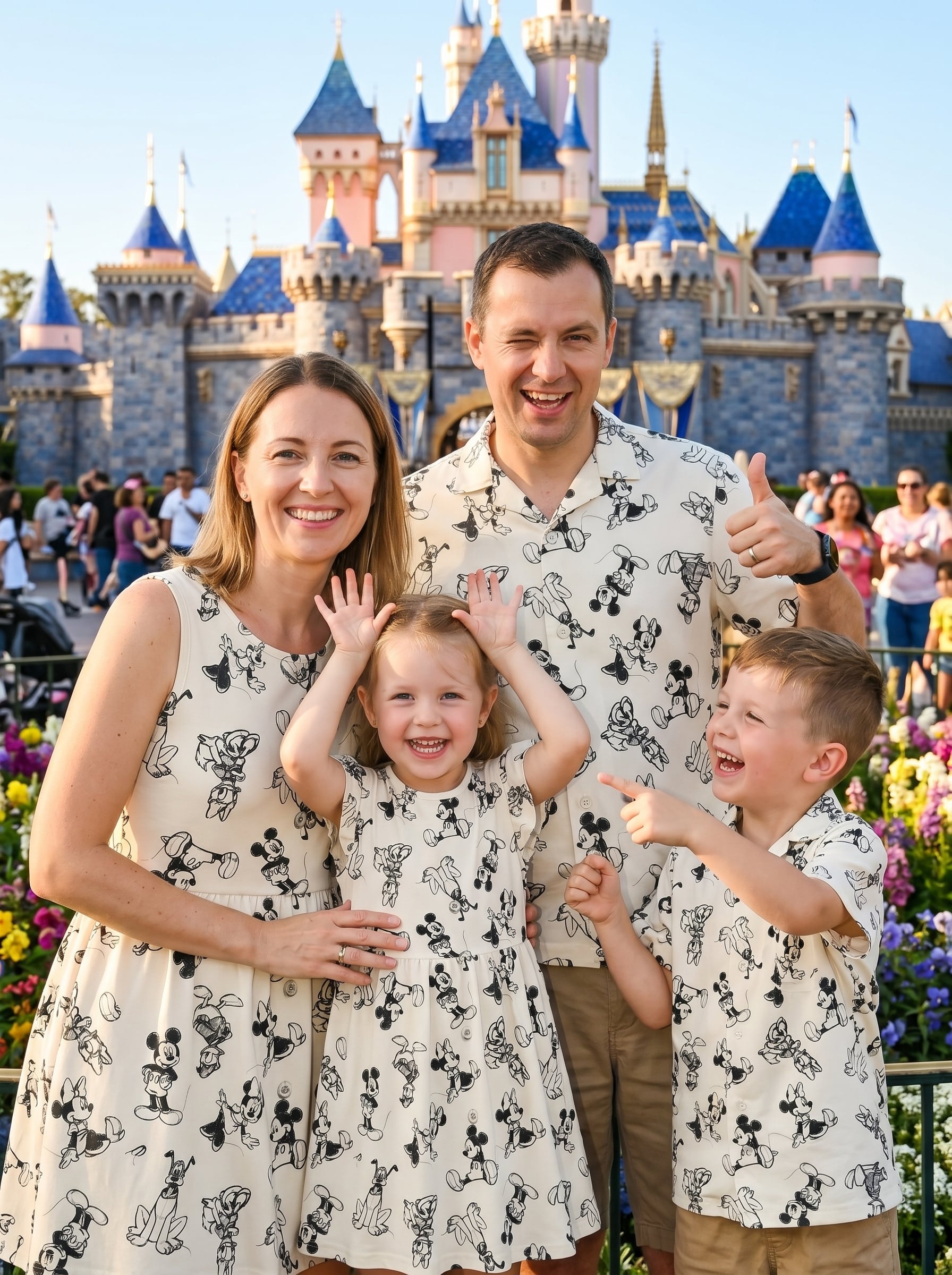 Classic Mickey Mouse Family Matching Outfit, Disney Minimalist Skater Dress