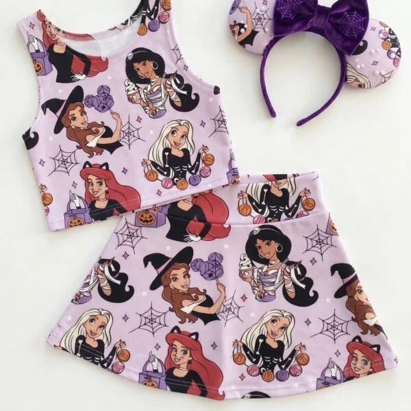 Disney Princess Halloween Matching Dress Set, Mom And Me Cartoon Outfit, Disneyland Family Trip Clothes