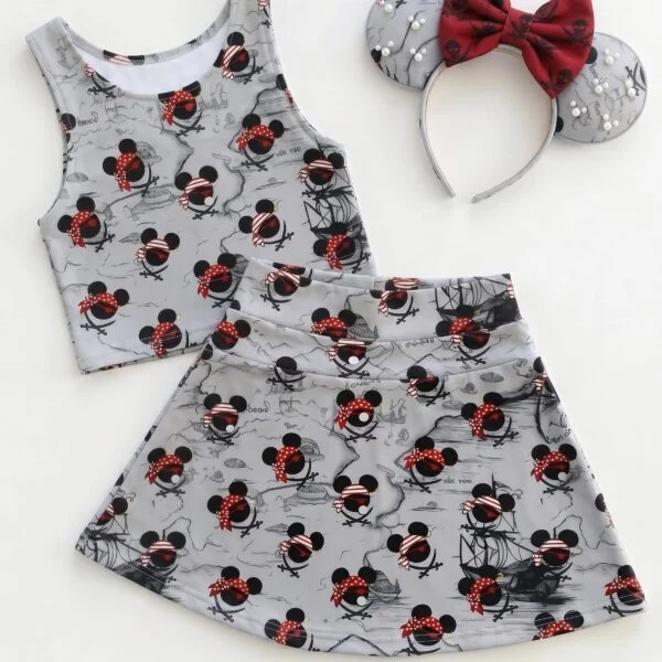 Disney Pirate Matching Dress Set, Mom And Me Cartoon Outfit, Disneyland Family Trip Clothes