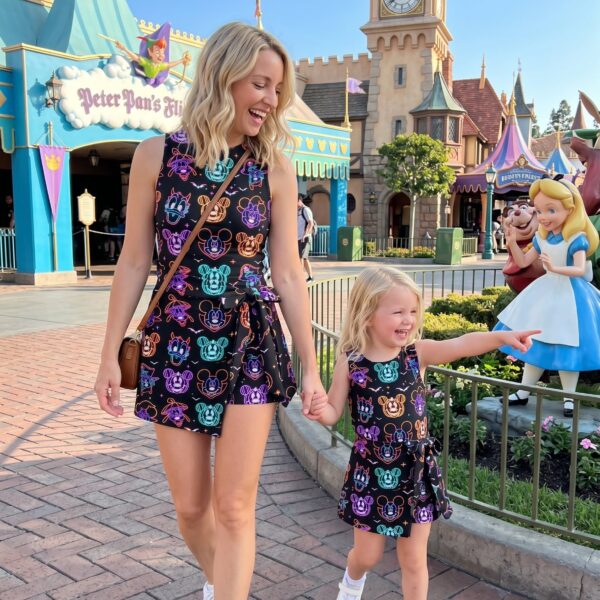 Neon Mickey Halloween Tennis Dress, Disney Park Vacation Outfit, Halloween Skort Dress