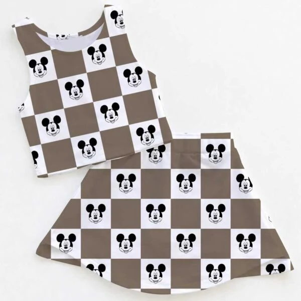Disney Classic Mickey Checkered Matching Mom and Me Dress Set, Magical Theme Park Family Vacation Outfit