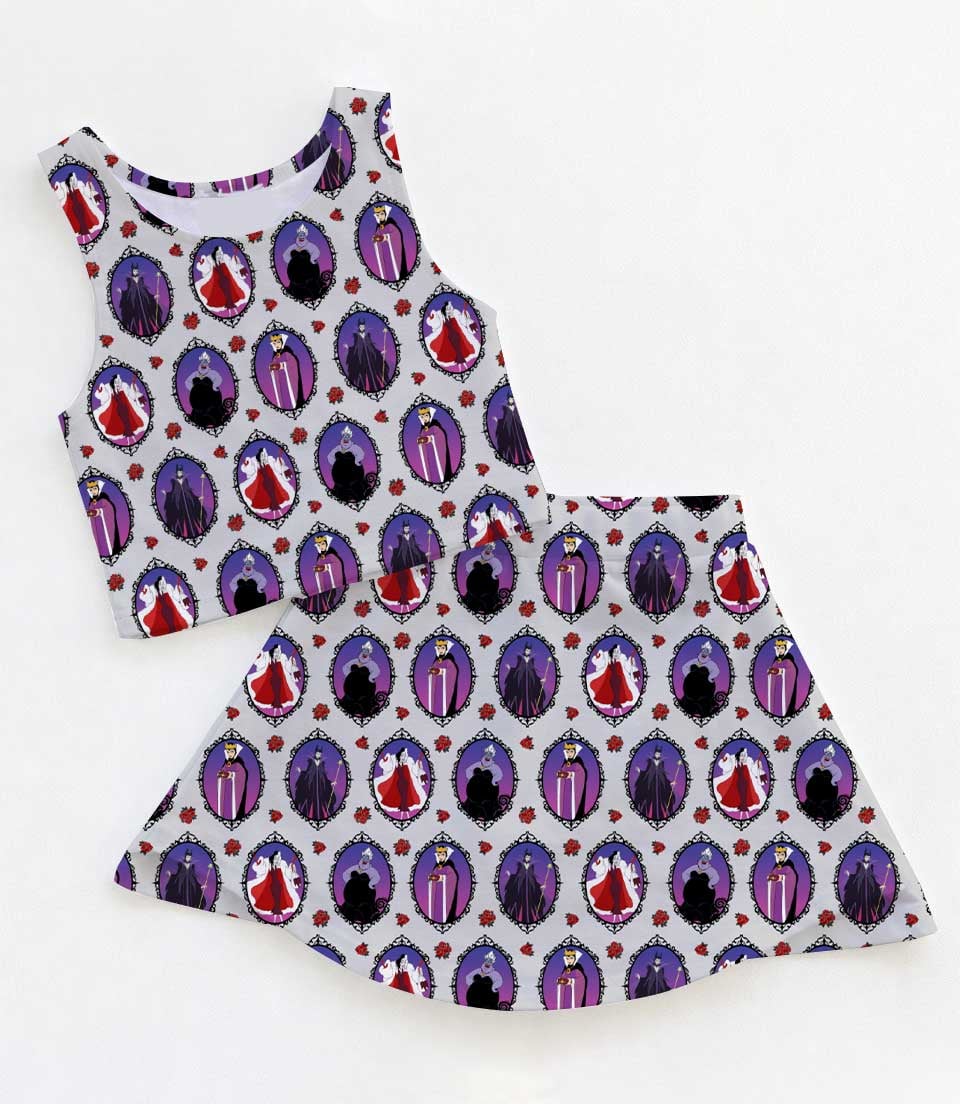 Disney Villains Cameo Matching Mom and Me Dress Set, Evil Queens Theme Park Family Vacation Outfit
