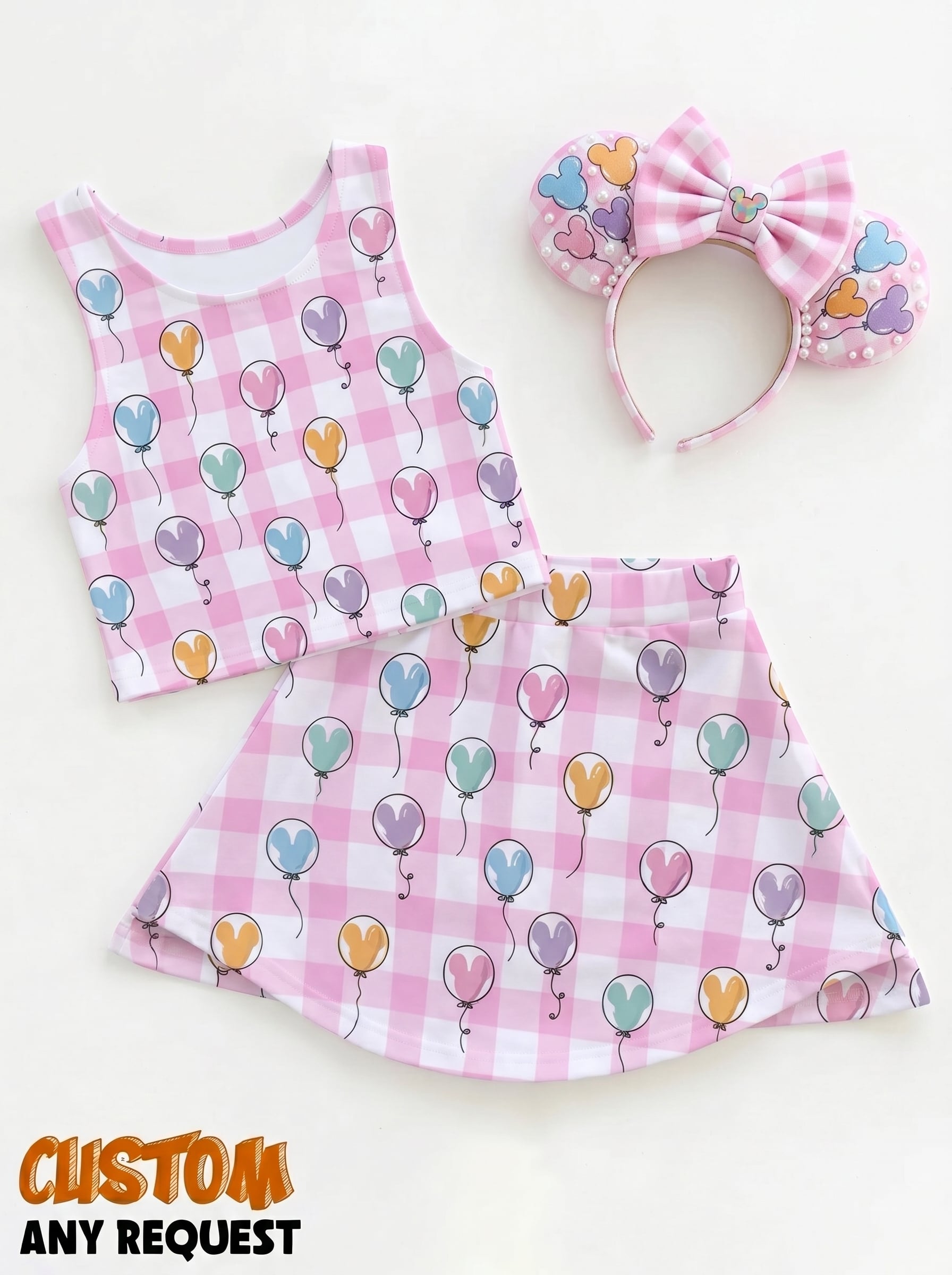 Pastel Mickey Balloon Matching Dress Set, Mom And Me Outfit, Disneyland Family Trip Clothes
