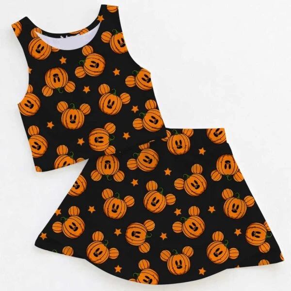 Disney Mickey Pumpkin Halloween Matching Mom and Me Dress Set, Spooky Fall Theme Park Family Vacation Outfit