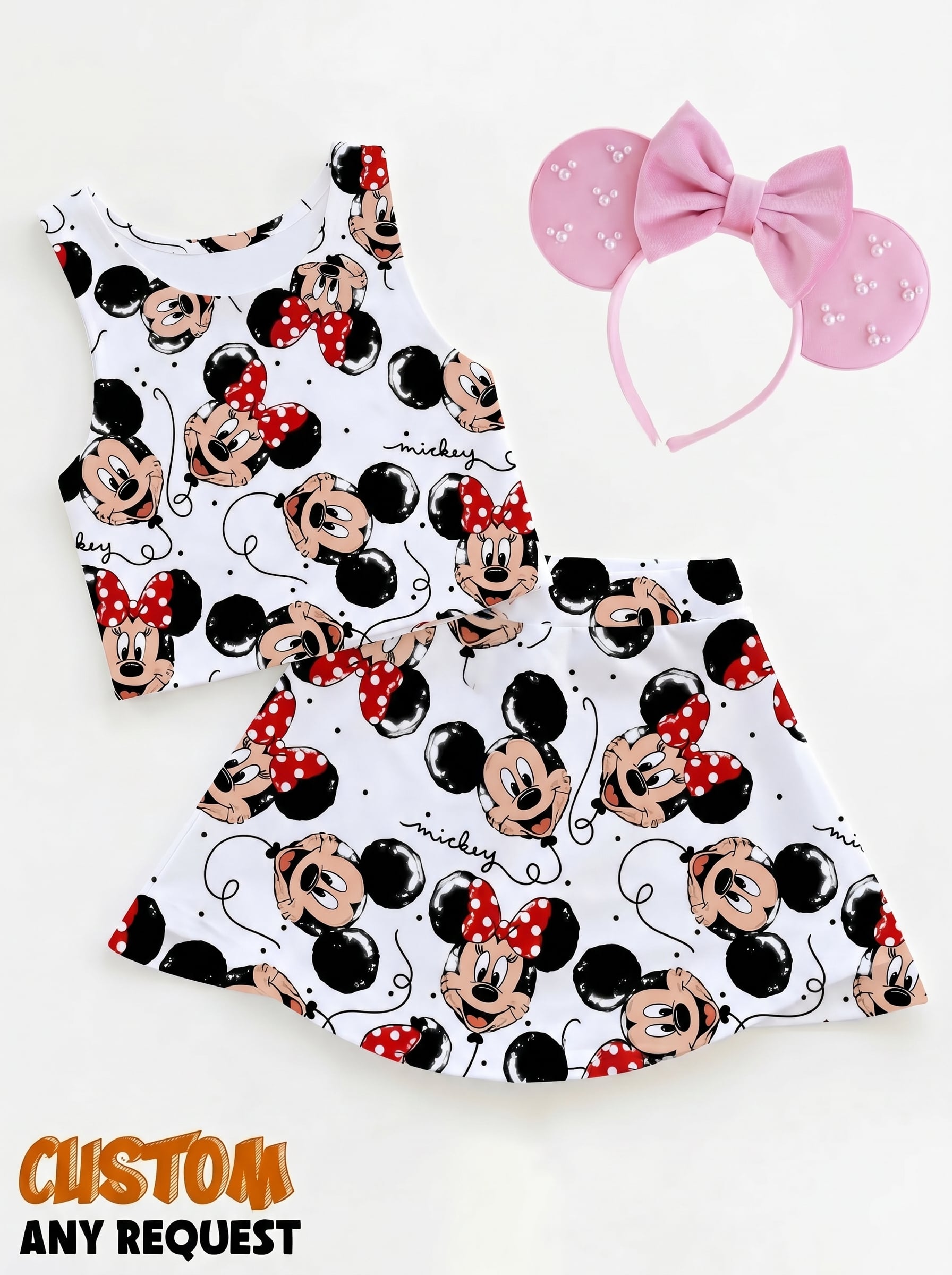 Mickey Minnie Matching Dress Set, Mom And Me Outfit, Disneyland Family Trip Clothes