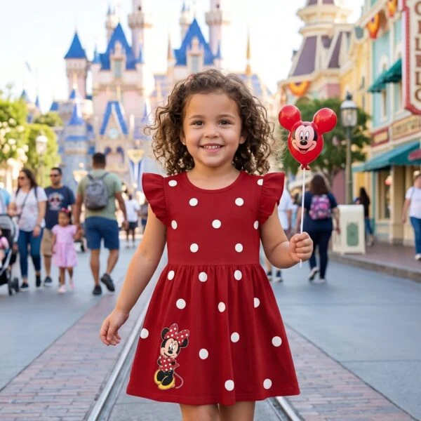 Minnie Mouse Polka Dot Skater Dress, Disney Park Outfit, Disneyland Vacation Dress