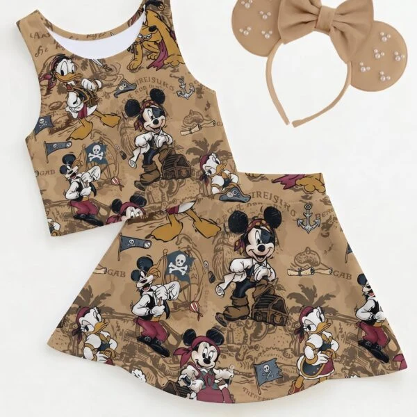 Pirate Mickey Matching Dress Set, Mom And Me Outfit, Disney Park Vacation Clothes