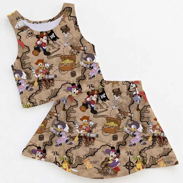 Disney Pirate Adventure Matching Mom and Me Dress Set, Treasure Map Theme Park Family Vacation Outfit