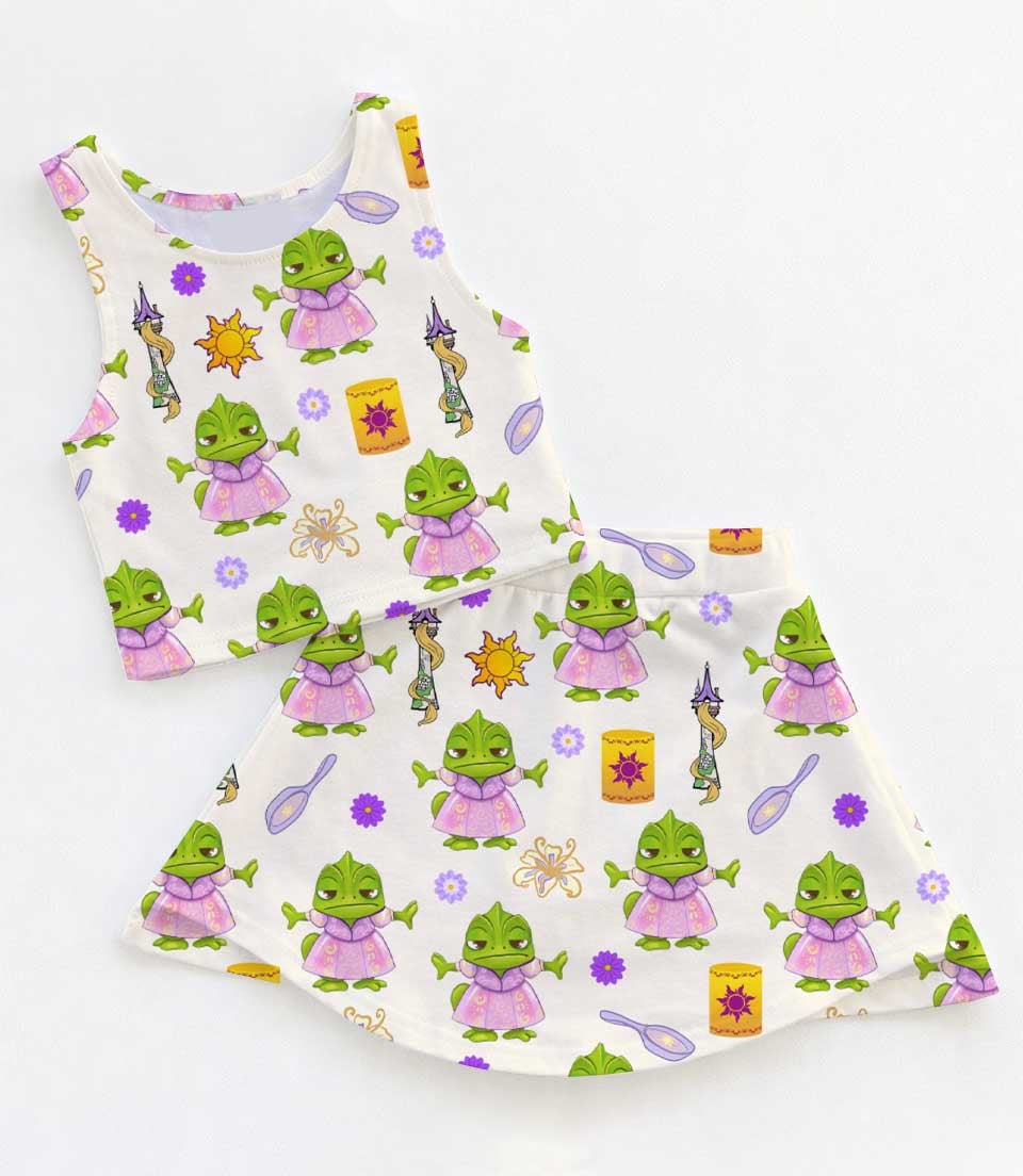 Disney Tangled Pascal Matching Mom and Me Dress Set, Princess Theme Park Family Vacation Outfit