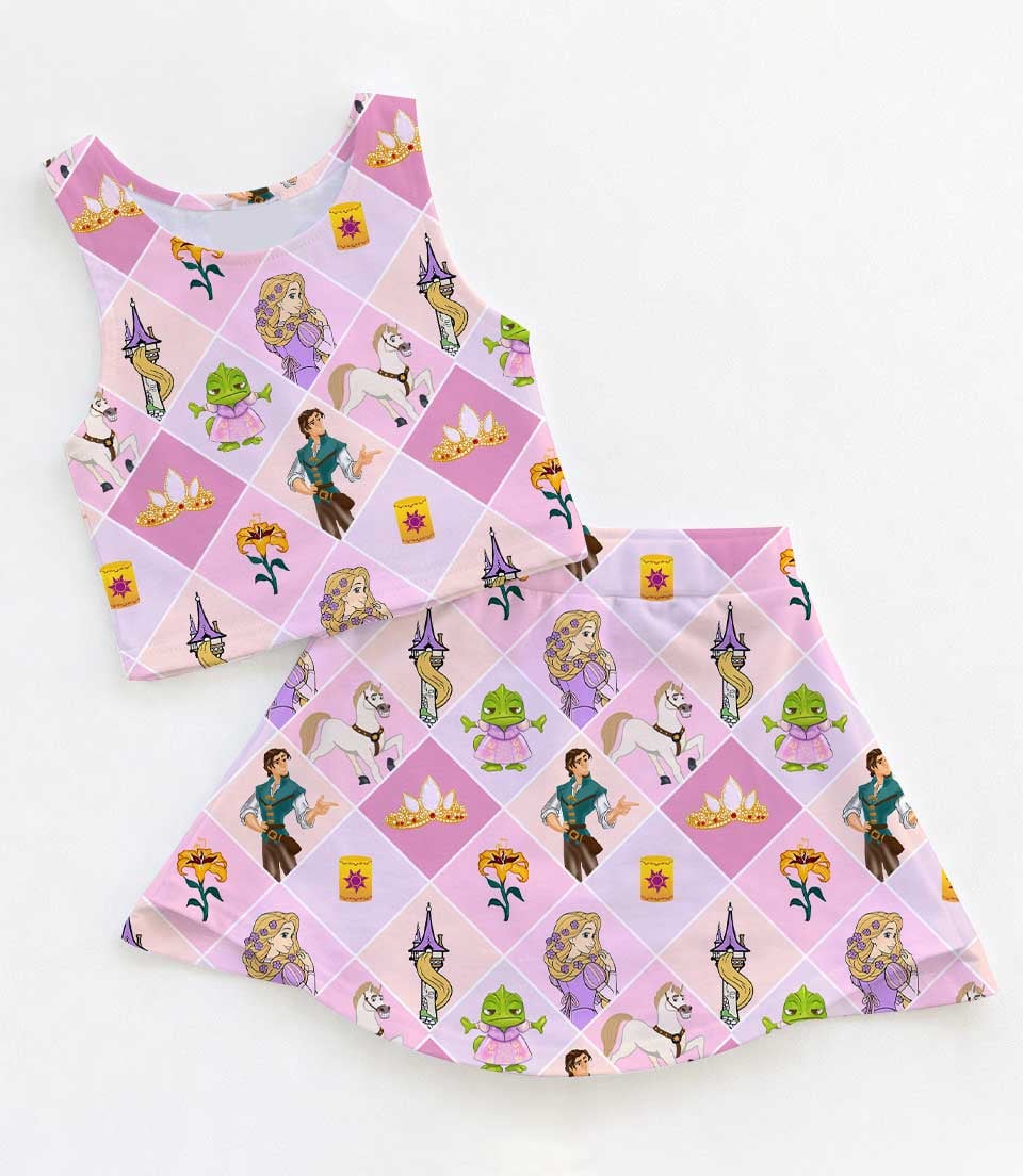 Disney Tangled Matching Mom and Me Dress Set, Rapunzel Theme Park Family Vacation Outfit