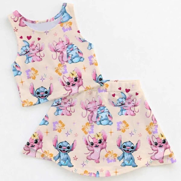 Disney Stitch & Angel Matching Mom and Me Dress Set, Cute Hawaiian Theme Park Family Vacation Outfit
